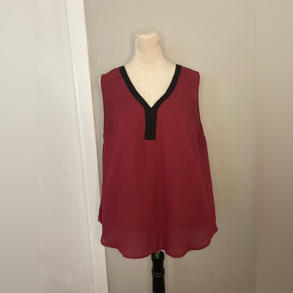 torrid Tops - Torrid Maroon and Black Blouse